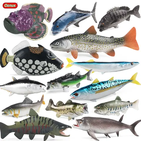Oenux modèle de vie marine poisson clown saumon basse océan marin figurines d'action animaux PVC haute qualité éducation Miniature plage enfant jouet
