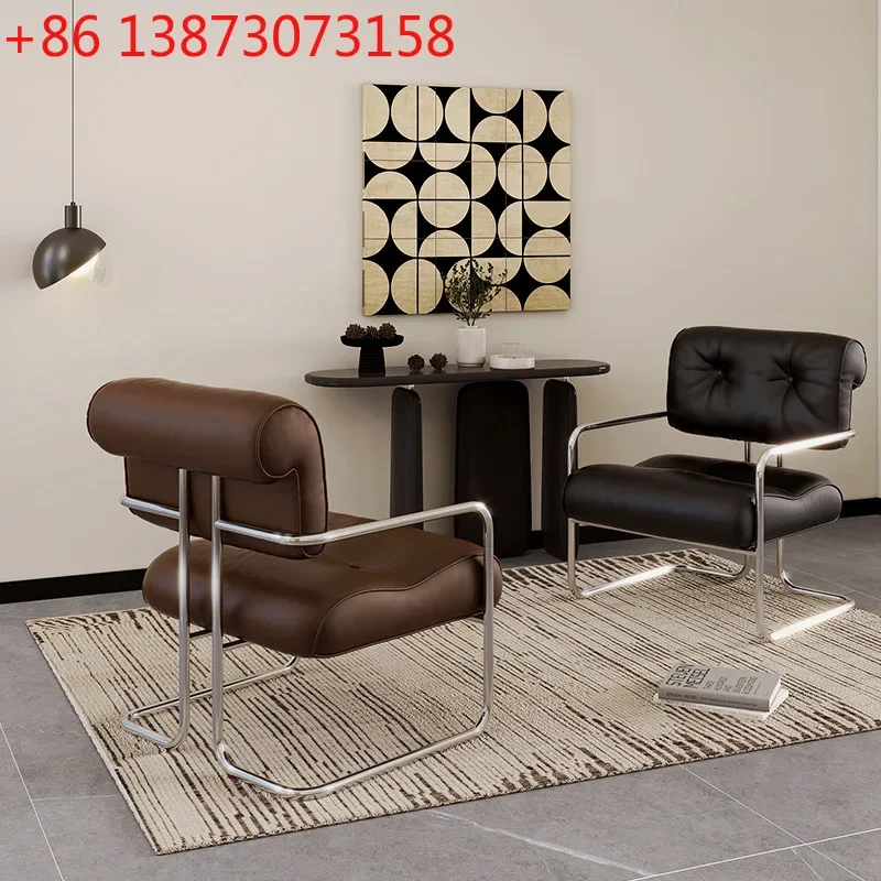 Nordic Home Casual Leather Art Meal Medieval Cafe Creative Stainless Steel Chair Light Luxury Backrest Stool
Nordic Home Casual Leather Art Meal Medieval Cafe Creative Stainless Steel Chair Light Luxury Backrest Stool