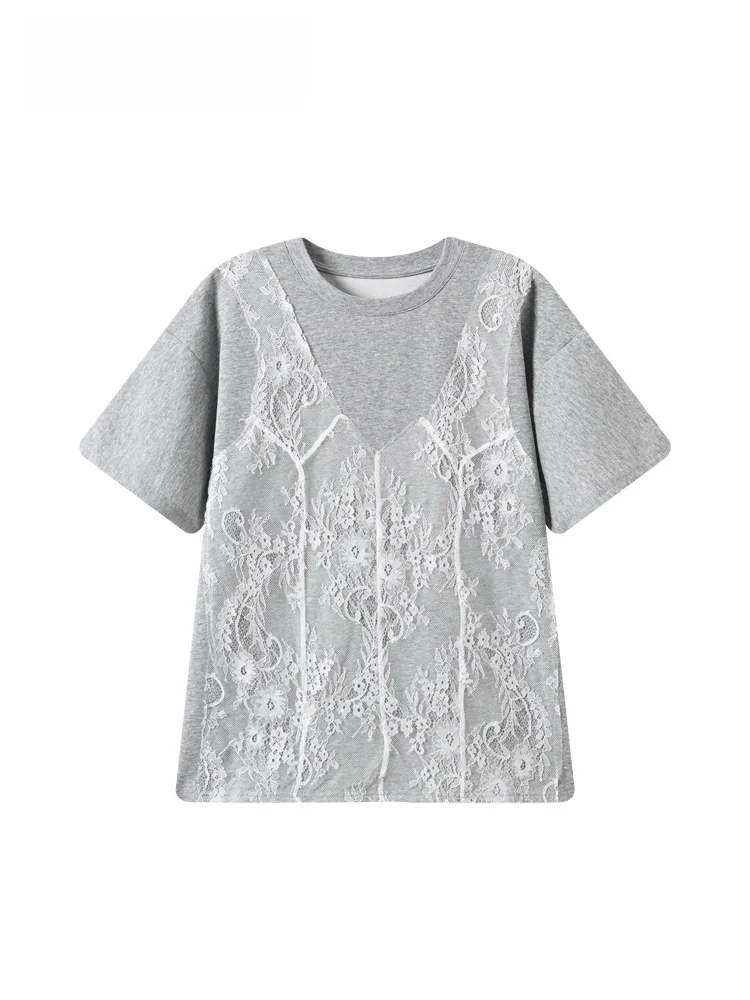 plus Size Women's T-Shirt Short Sleeve Lace Splicing Loose Fashion Casual Top Summer New Style round Neck Polyester Fiber
plus Size Women's T-Shirt Short Sleeve Lace Splicing Loose Fashion Casual Top Summer New Style round Neck Polyester Fiber