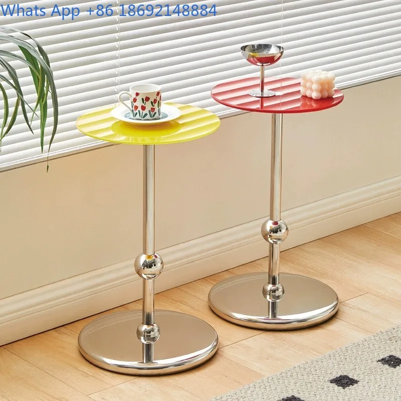 Stainless Steel Round Side Table Storage Rack Creative Milk Tea Coffee Table Side Cabinet Living Room Sofa Small Coffee Table
Stainless Steel Round Side Table Storage Rack Creative Milk Tea Coffee Table Side Cabinet Living Room Sofa Small Coffee Table