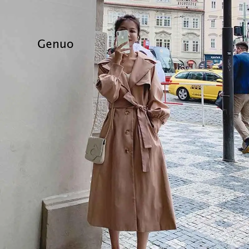 Fashion Windbreaker Women's 2021 New Long Spring Autumn British Style Korean Loose Casual Overcoat Streetwear Trench Coat Women
Fashion Windbreaker Women's 2021 New Long Spring Autumn British Style Korean Loose Casual Overcoat Streetwear Trench Coat Women