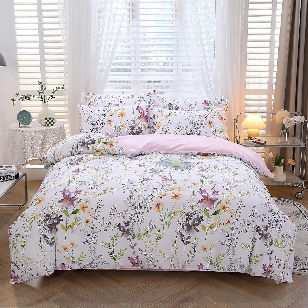 Twin Floral Duvet Cover Set 3 Pieces Cotton Percale Bedding with Button Closure
Twin Floral Duvet Cover Set 3 Pieces Cotton Percale Bedding with Button Closure