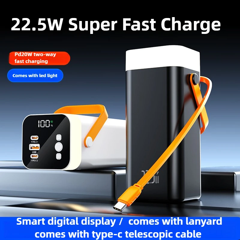 PD22.5W Power Bank с быстрой зарядкой Встроенные кабели Портативное зарядное устройство Внешняя батарея для IPhone Samsung Huawei Xiaomi Powerbank
PD22.5W Power Bank с быстрой зарядкой Встроенные кабели Портативное зарядное устройство Внешняя батарея для IPhone Samsung Huawei Xiaomi Powerbank