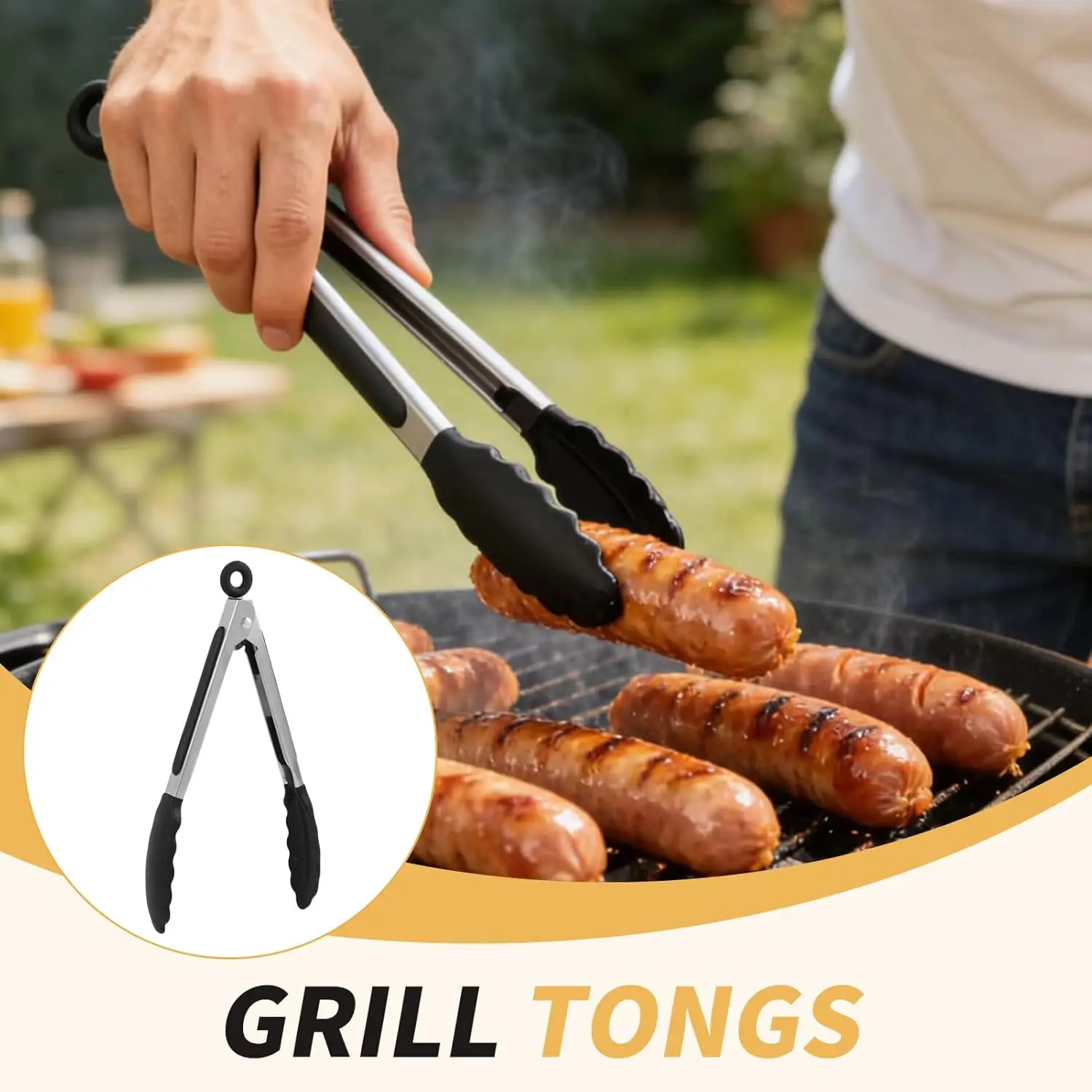 Food Grade Silicone Food Tongs Heat Resistant Stainless Steel Kitchen Clip Non-Slip Cooking Tongs for Fried Steak Barbecue Bread
Food Grade Silicone Food Tongs Heat Resistant Stainless Steel Kitchen Clip Non-Slip Cooking Tongs for Fried Steak Barbecue Bread