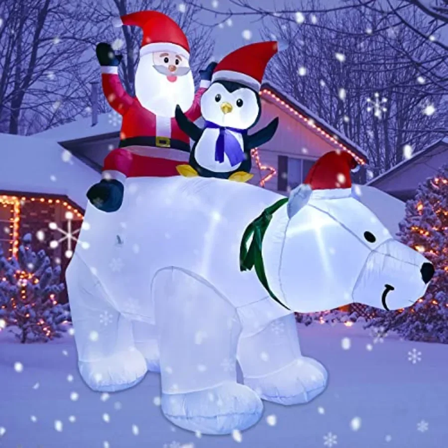 7FT Inflatable Polar Bear Christmas Decoration for Yard and Indoor Use, PVC Material, White with Red Accents, LED Lights and We
7FT Inflatable Polar Bear Christmas Decoration for Yard and Indoor Use, PVC Material, White with Red Accents, LED Lights and We