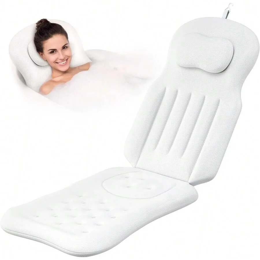 YSJILIDE Full Body Bath Pillow Bathtub, Bath Pillows Tub Neck Neck Shoulder And Back Support, With Non-Suction Cups/4D Mesh
YSJILIDE Full Body Bath Pillow Bathtub, Bath Pillows Tub Neck Neck Shoulder And Back Support, With Non-Suction Cups/4D Mesh