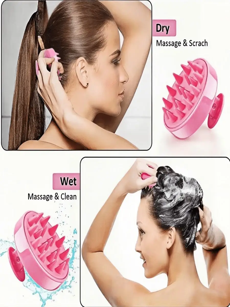 1PC Silicone Shampoo Brush Scalp Massager Comb Soft Bristles Scalp Exfoliator Dandruff Remover Wet Dry Hair Washing Brush For Deep Cleansing No Scratch Gentle Easy Clean Hygienic Durable Anti-Slip Handle Shower Scrubber For Home Bathroom Travel Compact
1PC Silicone Shampoo Brush Scalp Massager Comb Soft Bristles Scalp Exfoliator Dandruff Remover Wet Dry Hair Washing Brush For Deep Cleansing No Scratch Gentle Easy Clean Hygienic Durable Anti-Slip Handle Shower Scrubber For Home Bathroom Travel Compact