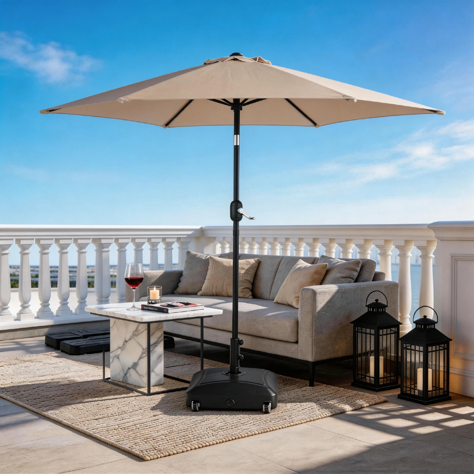 9FT Patio Umbrella Push Button Tilt Crank Handle UPF50+ Waterproof Beige
9FT Patio Umbrella Push Button Tilt Crank Handle UPF50+ Waterproof Beige