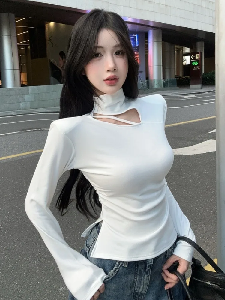 Sexy Hollow out Long Sleeve Fleece Lined Slim Fit T-Shirt Half High Collar Base Layer Top for Women Breathable Comfortable Kn...
Sexy Hollow out Long Sleeve Fleece Lined Slim Fit T-Shirt Half High Collar Base Layer Top for Women Breathable Comfortable Kn...