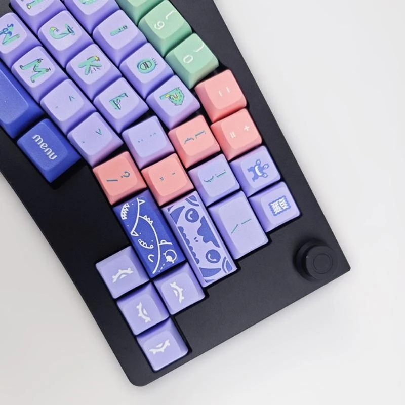 Y3NC 126Keys Keycaps DyeSubbed Keycap ForGK61 GMMK Keyboard Keycap Cartoon