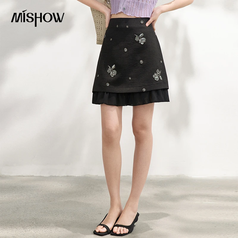 MISHOW Black Beaded Sequin Floral Half Length Skirt 2026 Summer Slimming A-Line Casual Fashion Commuting Short Skirt MXF22B2502
MISHOW Black Beaded Sequin Floral Half Length Skirt 2026 Summer Slimming A-Line Casual Fashion Commuting Short Skirt MXF22B2502
