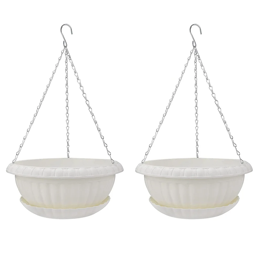 2 Pcs Hanging Flowerpot Tray Premium Plastic Plant Container Suspension Pot for Balcony Indoor Decor White Green Sturdy
2 Pcs Hanging Flowerpot Tray Premium Plastic Plant Container Suspension Pot for Balcony Indoor Decor White Green Sturdy