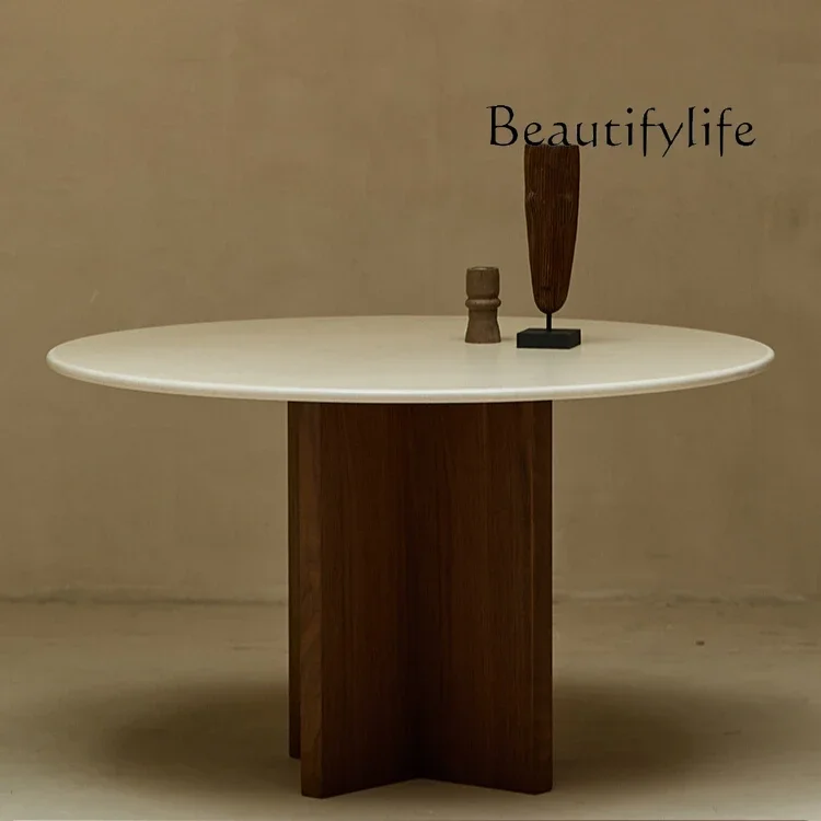 Oxygen Island medieval solid wood marble dining table chairs light luxury Nordic simple wabi style home rock slab round table
Oxygen Island medieval solid wood marble dining table chairs light luxury Nordic simple wabi style home rock slab round table