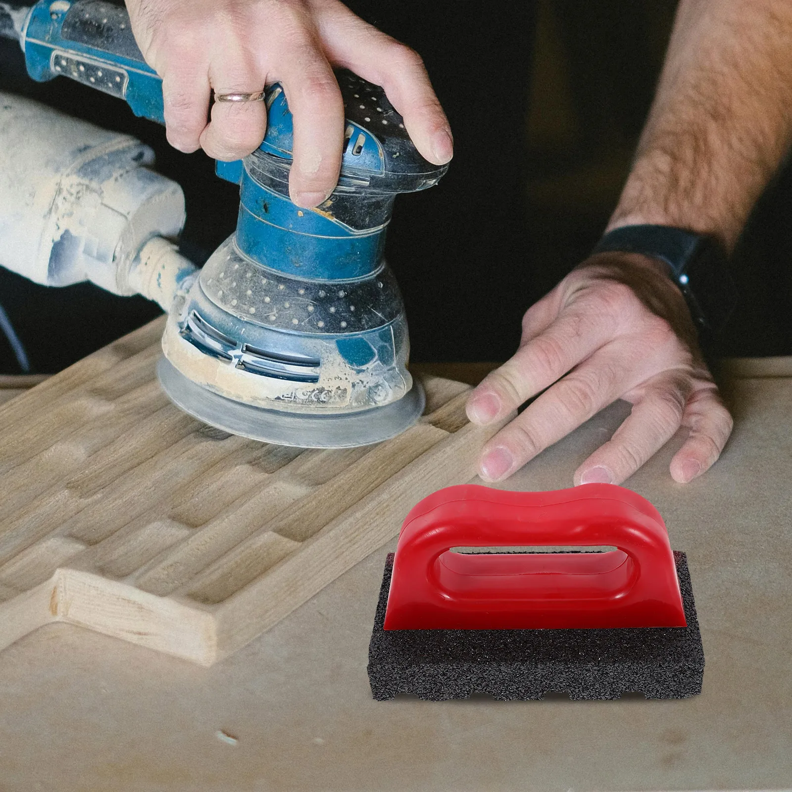 Concave Grinding Block Tool Ergonomic Handle Grooved Design Efficient Stain Removal Durable Versatile Rub Brick Tool Concrete 
Concave Grinding Block Tool Ergonomic Handle Grooved Design Efficient Stain Removal Durable Versatile Rub Brick Tool Concrete