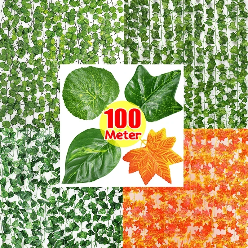 100/2 м искусственная зеленая лоза плюща, гирлянда, искусственные растения из кленового листа, подвесные гирлянды из ротанга для сада, декора для свадебной вечеринки
100/2 м искусственная зеленая лоза плюща, гирлянда, искусственные растения из кленового листа, подвесные гирлянды из ротанга для сада, декора для свадебной вечеринки