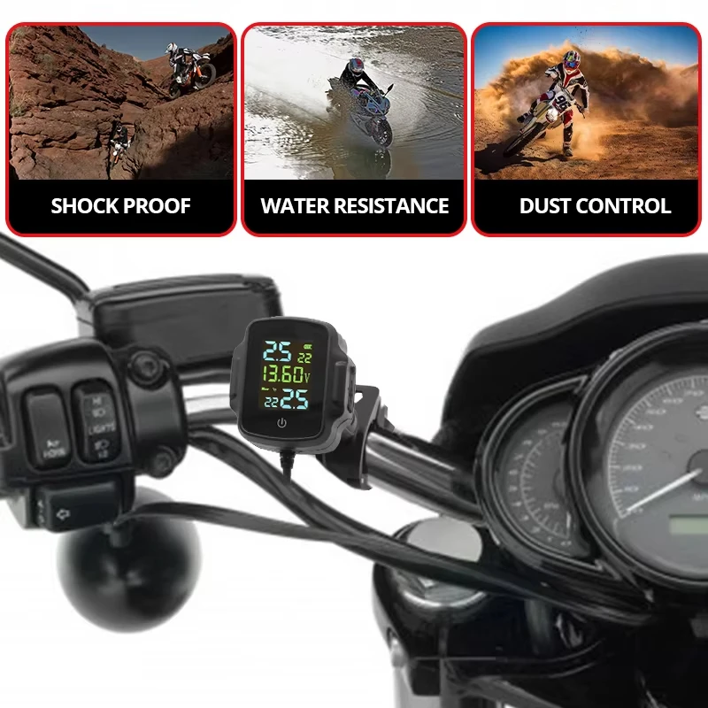 Motorcycle TPMS Tire Pressure Monitoring System QC3.0 Fast Charging USB Output Real Time Temperature Alarm IP67 Waterproof
Motorcycle TPMS Tire Pressure Monitoring System QC3.0 Fast Charging USB Output Real Time Temperature Alarm IP67 Waterproof