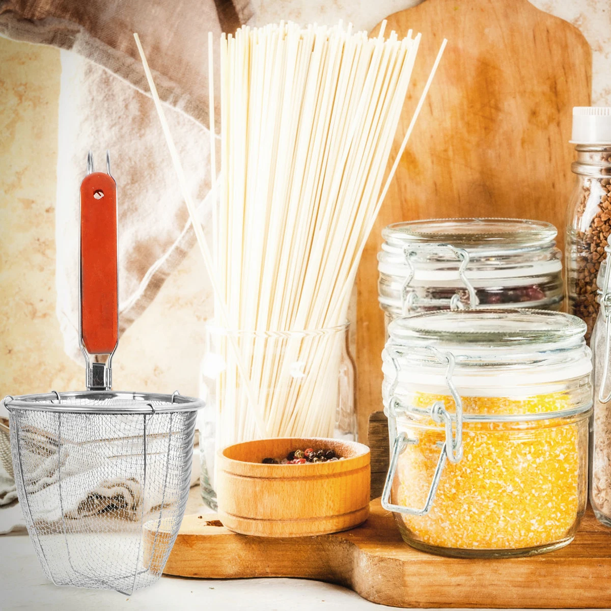 2Pcs Stainless Steel Strainer Multi-Functional Mesh Colander for Cooking Frying Noodles Vegetables Meats French Fries Easy Clean
2Pcs Stainless Steel Strainer Multi-Functional Mesh Colander for Cooking Frying Noodles Vegetables Meats French Fries Easy Clean