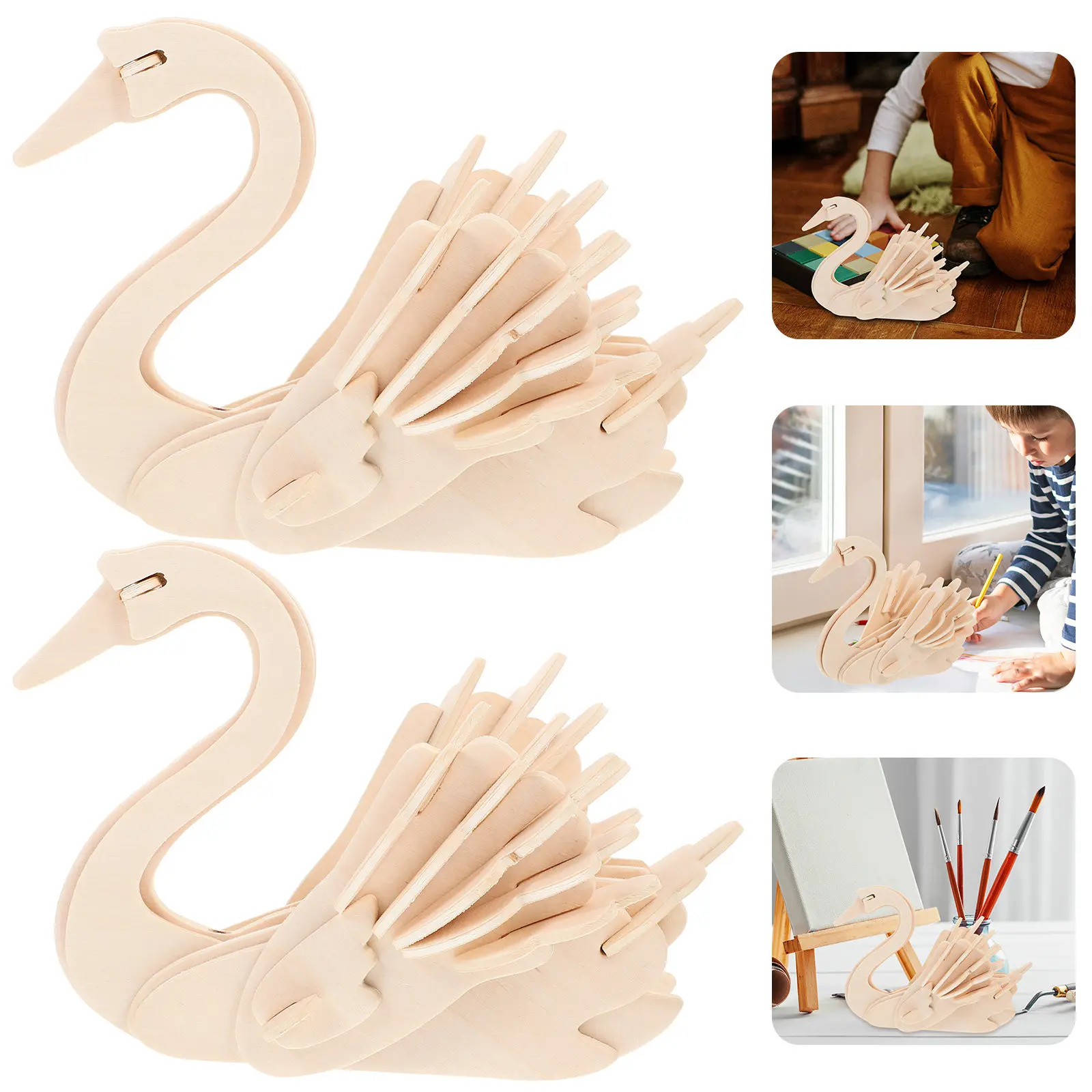 2Pcs Wooden Animal Puzzle DIY Creative Swan Shape 3D Assemble Educational Interactive Kids Cognitive Game 3D Puzzles
2Pcs Wooden Animal Puzzle DIY Creative Swan Shape 3D Assemble Educational Interactive Kids Cognitive Game 3D Puzzles
