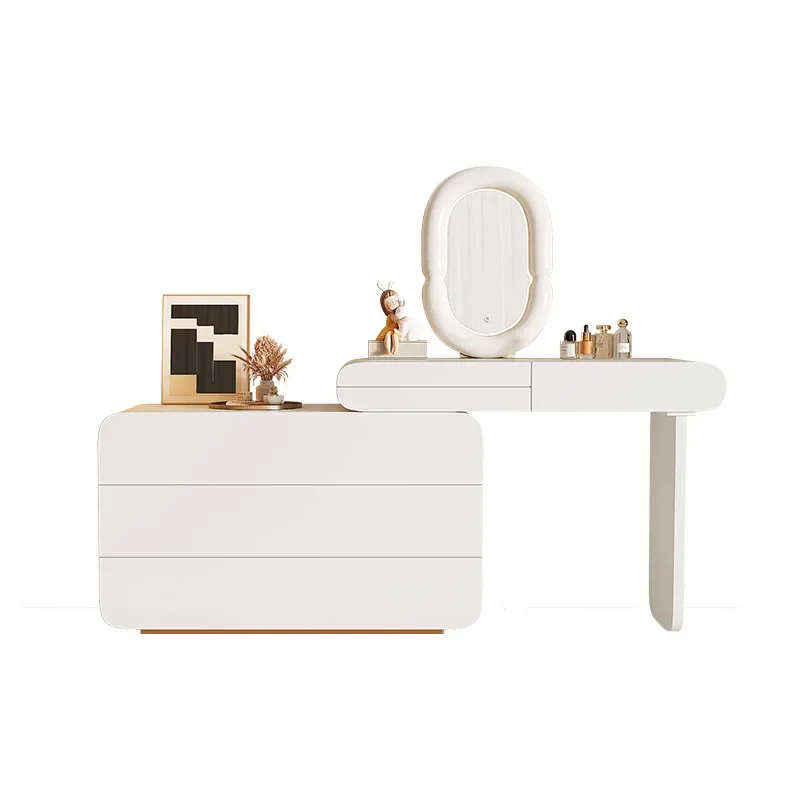Nordic light luxury chest dresser integrated cabinet telescopic simple modern designer can move storage makeup table.
Nordic light luxury chest dresser integrated cabinet telescopic simple modern designer can move storage makeup table.