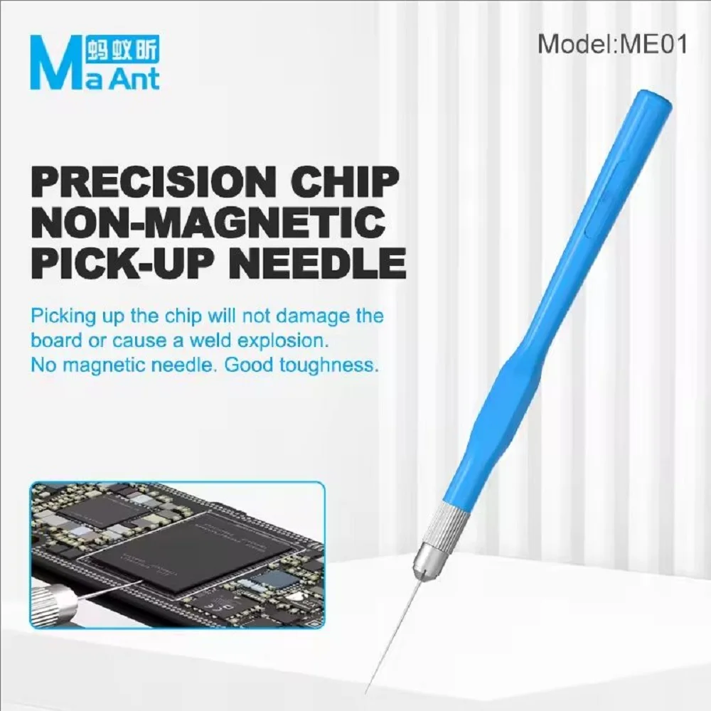 MaAnt ME01 Precision Chip Non-Magnetic Pick Up Needle Set For CPU Hard Disk PCB Chip Remove Phone Repair Scraper
MaAnt ME01 Precision Chip Non-Magnetic Pick Up Needle Set For CPU Hard Disk PCB Chip Remove Phone Repair Scraper