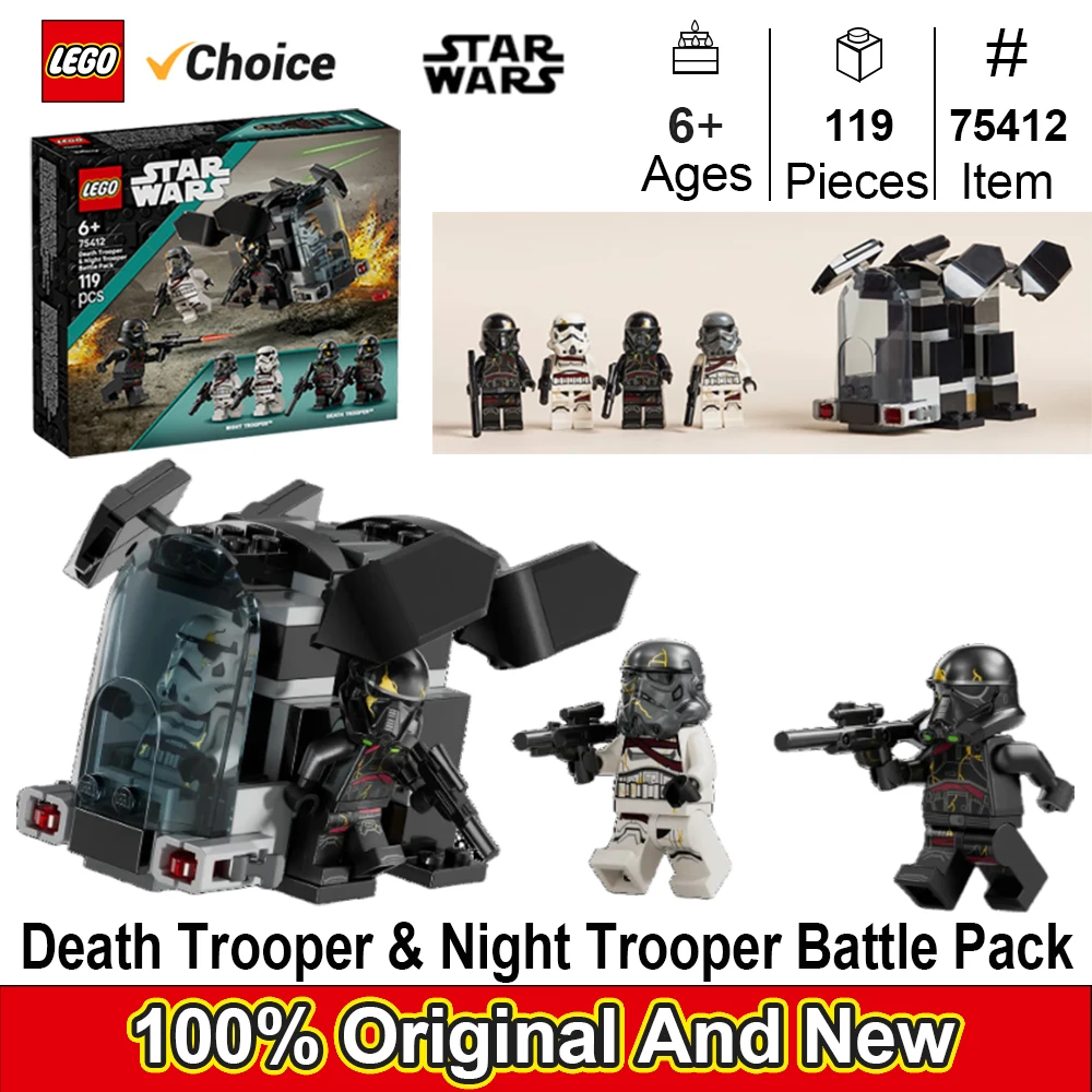 LEGO 75412 Death Trooper & Night Trooper Battle Pack ,4 Star Wars™ minifigures,Toy for kids 6+,Contains 119 pieces
LEGO 75412 Death Trooper & Night Trooper Battle Pack ,4 Star Wars™ minifigures,Toy for kids 6+,Contains 119 pieces