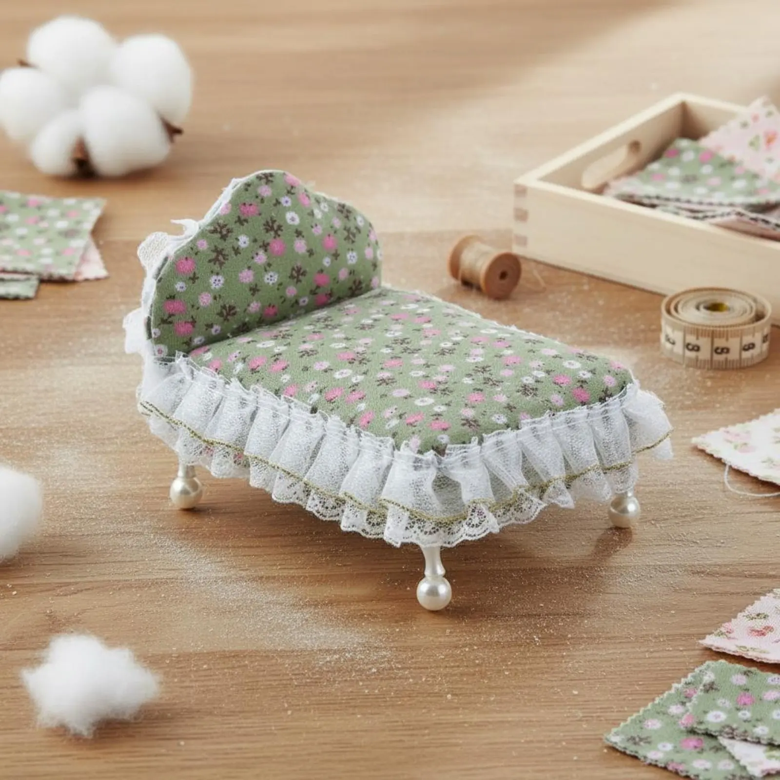 4 Pieces Princess Bed and Couch Set Handmade Mini Floral Sofa Set Includes Pillows Lace Trim for Children
4 Pieces Princess Bed and Couch Set Handmade Mini Floral Sofa Set Includes Pillows Lace Trim for Children