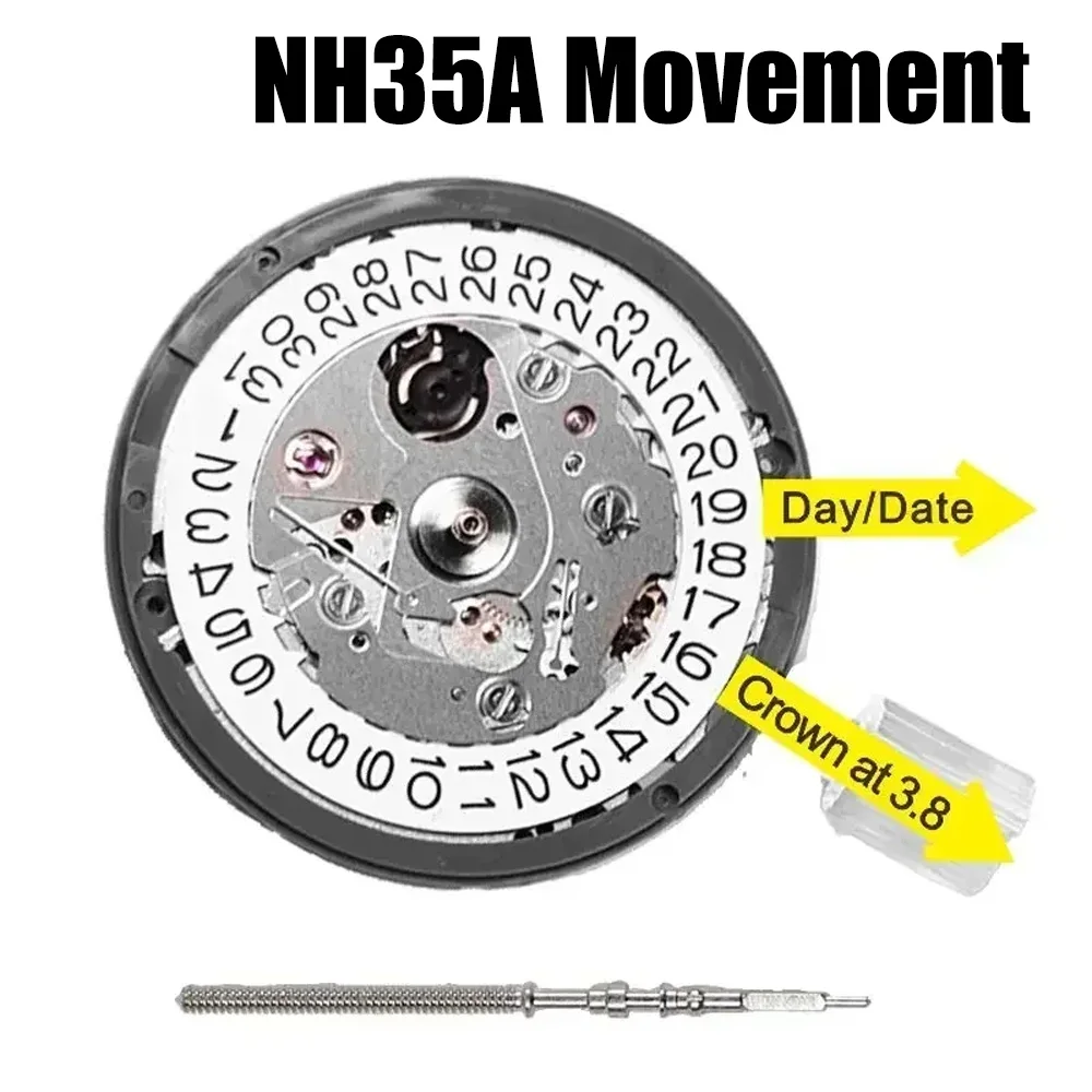 For NH35 Movement Crown At 3.8 3 6 Nh35A with Black Date Automatic Mechanical Watch Dial Mods Repair Watchmaker DIY
For NH35 Movement Crown At 3.8 3 6 Nh35A with Black Date Automatic Mechanical Watch Dial Mods Repair Watchmaker DIY