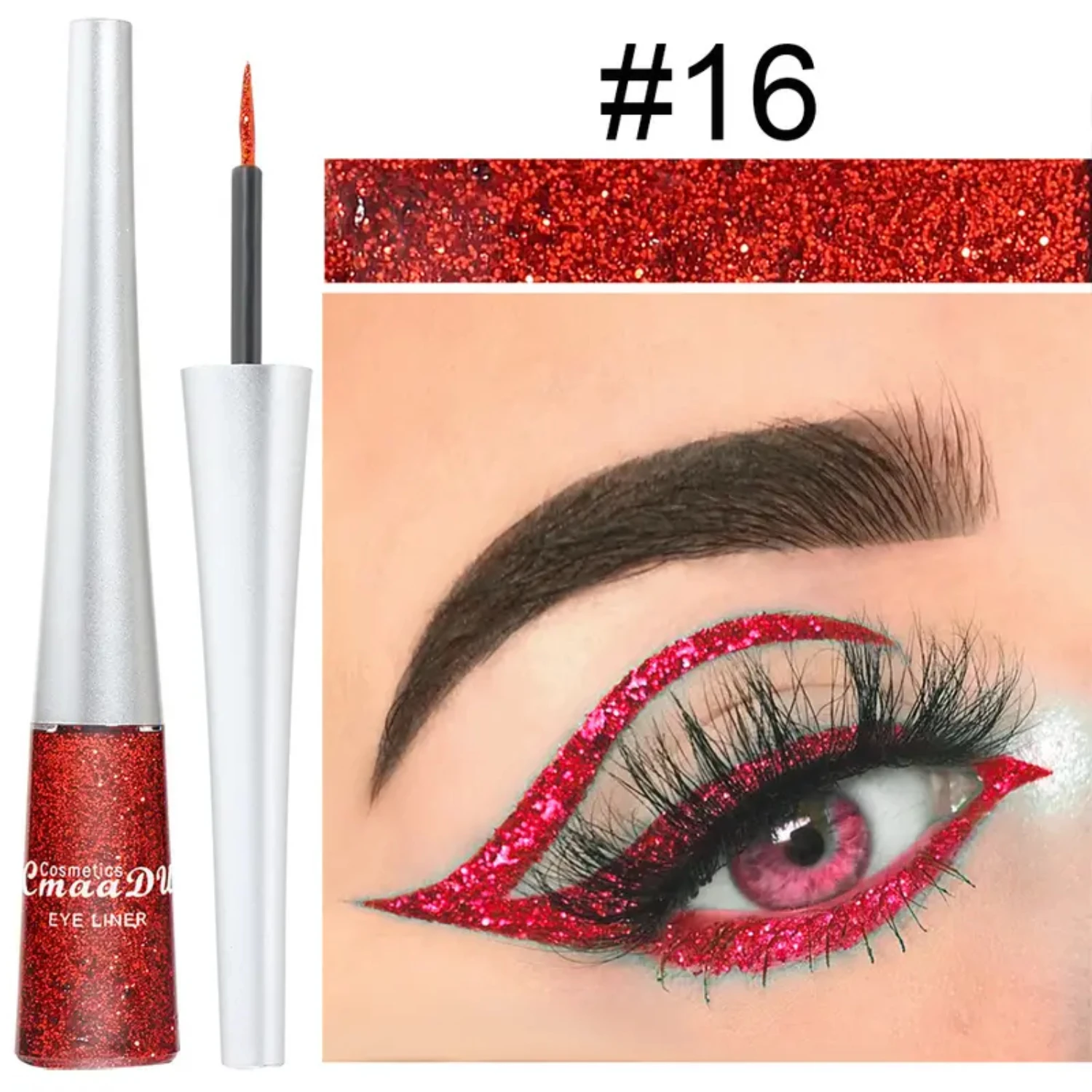 Shiny Glitter Powder Quick-drying Non-smudge Liquid Eyeliner in 16 Colors for Long-lasting Eye Makeup
Shiny Glitter Powder Quick-drying Non-smudge Liquid Eyeliner in 16 Colors for Long-lasting Eye Makeup