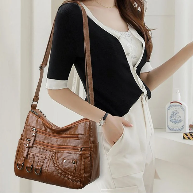 Women's Leather Crossbody Bag, Elegant Messenger Style Popular Classic For Ladies From Luxury Brand By Famous Designer
Women's Leather Crossbody Bag, Elegant Messenger Style Popular Classic For Ladies From Luxury Brand By Famous Designer