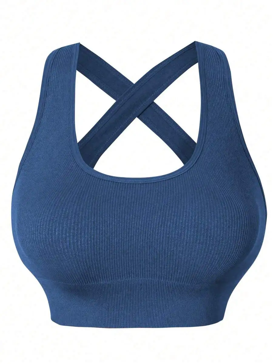 Women Solid Color Cross Strap Yoga Sports Bra Workout Top
Women Solid Color Cross Strap Yoga Sports Bra Workout Top