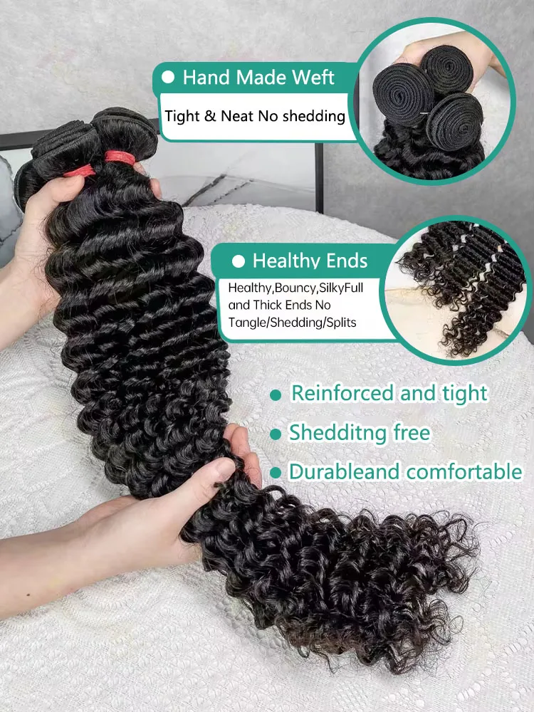 Raw Curly Virgin Unprocessed Deep Wave Human Hair Bundle 30 34 Inch Brazilian Natural Black Weaving 3/4 Bundles Deals For Women
Raw Curly Virgin Unprocessed Deep Wave Human Hair Bundle 30 34 Inch Brazilian Natural Black Weaving 3/4 Bundles Deals For Women