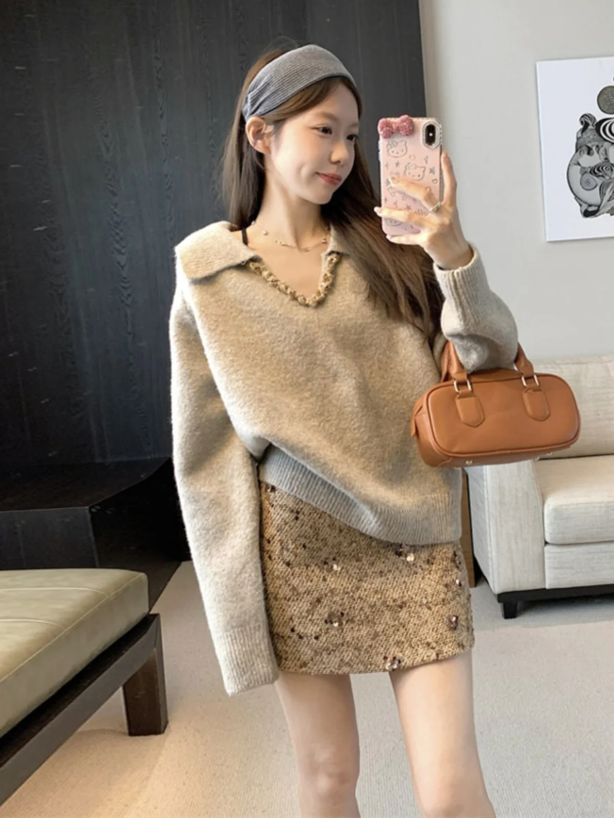 Spring Fashion Set Ultra-Beautiful Collared Sweater Sequin Bodycon Skirt Two-Piece Ensemble Comfortable Cotton Knitwear
Spring Fashion Set Ultra-Beautiful Collared Sweater Sequin Bodycon Skirt Two-Piece Ensemble Comfortable Cotton Knitwear