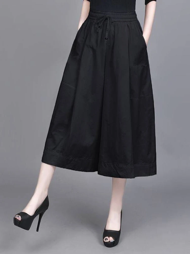 Casual Ice Silk Quick Dry Seven-Foot Wide Leg Pants Women Summer Thin Loose High Waist Middle-Aged Mom Skirt Pants
Casual Ice Silk Quick Dry Seven-Foot Wide Leg Pants Women Summer Thin Loose High Waist Middle-Aged Mom Skirt Pants