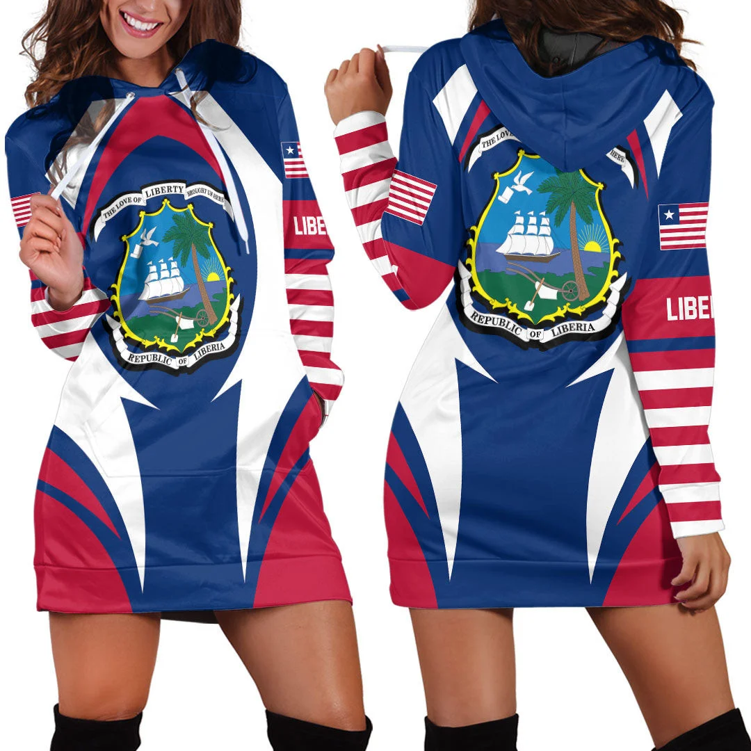 Africazone Clothing Women's Hoodie Sweatshirt Dress Slim Harajuku Print Sweatshirt Dress - Liberia Action Flag Hoodie Dress
Africazone Clothing Women's Hoodie Sweatshirt Dress Slim Harajuku Print Sweatshirt Dress - Liberia Action Flag Hoodie Dress