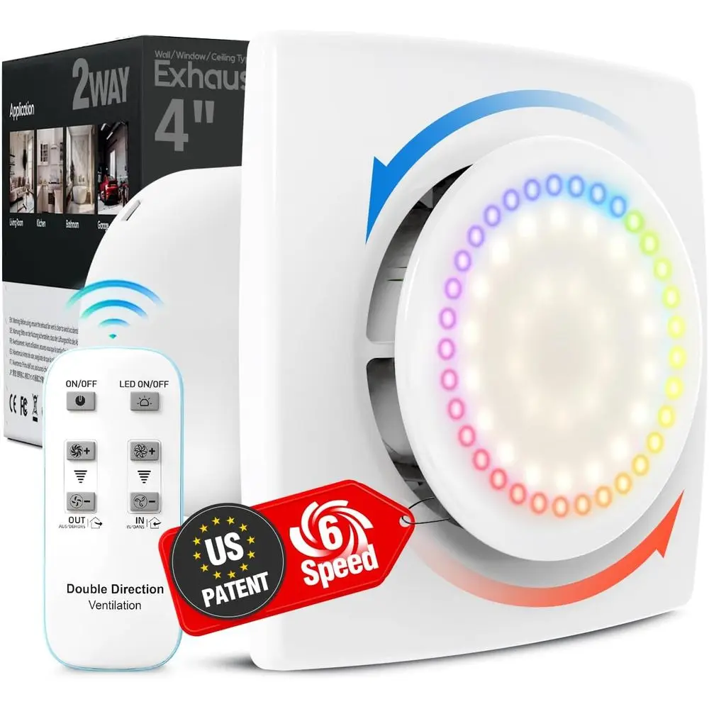 Bathroom Exhaust an with Light, 10 RGB Lights 3000 RPM Upgraded 2 Way 6 Speed Bathroom an with Remote Low Noise DC Motor Energy
Bathroom Exhaust an with Light, 10 RGB Lights 3000 RPM Upgraded 2 Way 6 Speed Bathroom an with Remote Low Noise DC Motor Energy