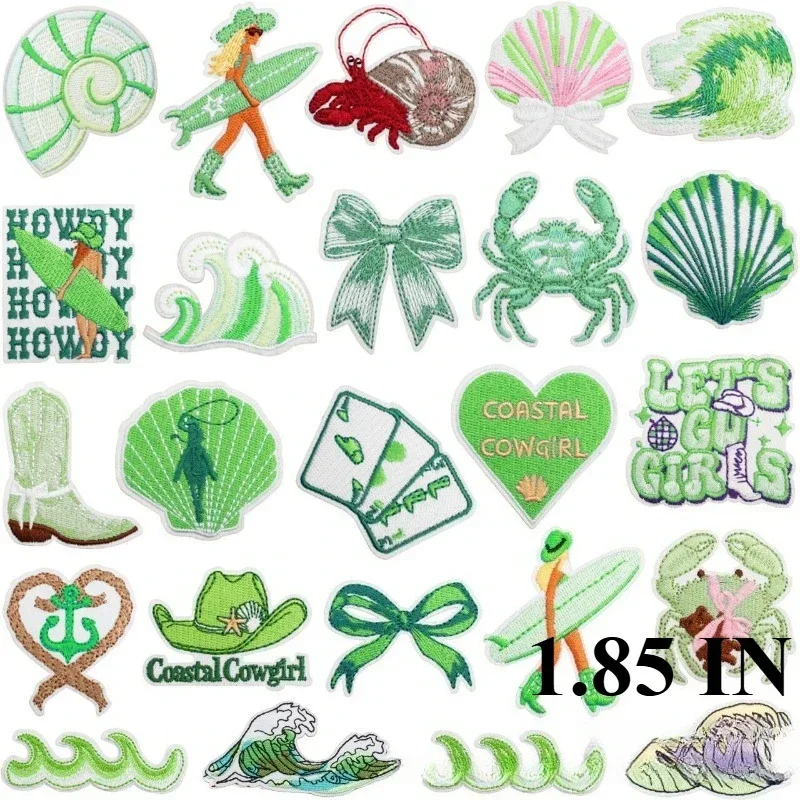 Набор из 10 шт. вышитых тканевых нашивок в зеленой гамме: летняя девушка-серфер, декор для сумок, джинсовая нашивка с крабом, термоаппликация
Набор из 10 шт. вышитых тканевых нашивок в зеленой гамме: летняя девушка-серфер, декор для сумок, джинсовая нашивка с крабом, термоаппликация