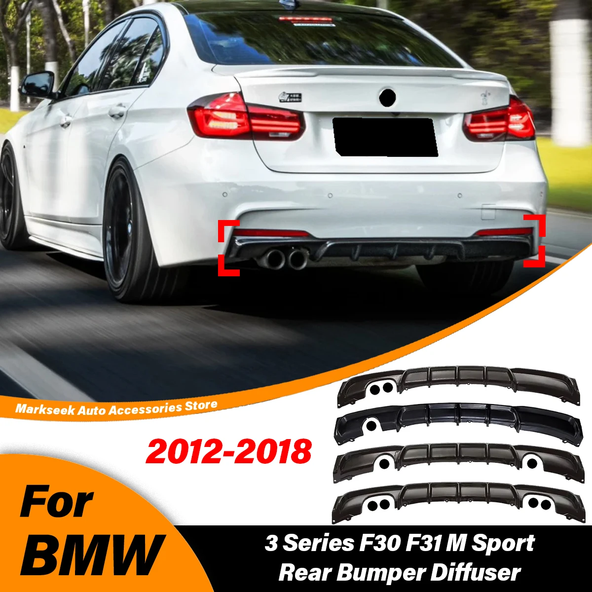 For BMW 3 Series F30 F31 2012 2013 2014 2015 2016 2017 2018 Rear Bumper Lip Diffuser Surround Car Exterior Accessories BodyKits
For BMW 3 Series F30 F31 2012 2013 2014 2015 2016 2017 2018 Rear Bumper Lip Diffuser Surround Car Exterior Accessories BodyKits