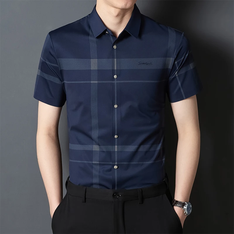 luxury brand summer hight quality elastic plaid short sleeve shirts for men slim fit casual shirt anti-wrinkle clothing
luxury brand summer hight quality elastic plaid short sleeve shirts for men slim fit casual shirt anti-wrinkle clothing