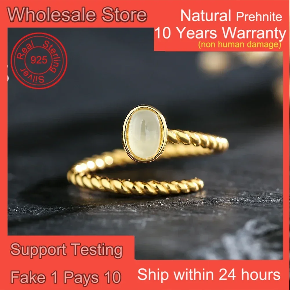 Natural Prehnite Gold Plated Ring 925 Sterling Silver Celestial Stone Twisted Rope Jewelry Wealth Manifestation Wedding Gift
Natural Prehnite Gold Plated Ring 925 Sterling Silver Celestial Stone Twisted Rope Jewelry Wealth Manifestation Wedding Gift