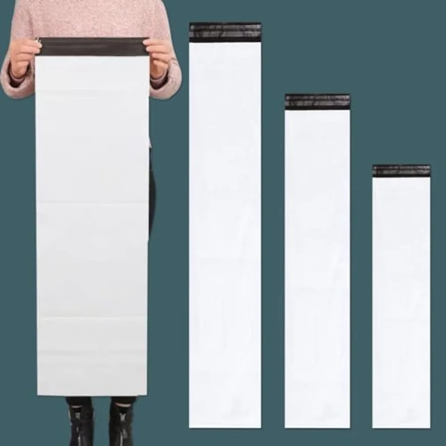 Poly Mailers Long Shipping Bags 50 Pack Envelopes Bag for Unique Items Storage Packaging, White Self Sealg Waterproof Mailg
Poly Mailers Long Shipping Bags 50 Pack Envelopes Bag for Unique Items Storage Packaging, White Self Sealg Waterproof Mailg