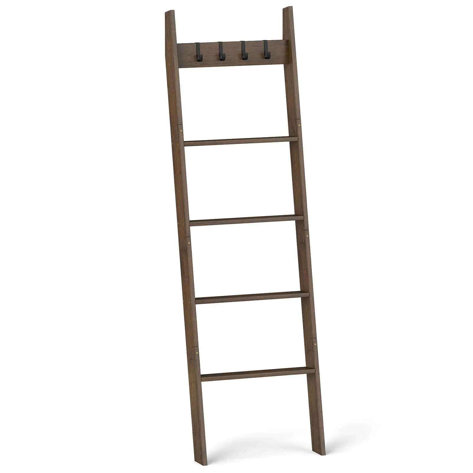 Bamboo Blanket Ladder 5-Tier Ladder Shelf w/ 4 Removable Hooks Blanket Holder
Bamboo Blanket Ladder 5-Tier Ladder Shelf w/ 4 Removable Hooks Blanket Holder