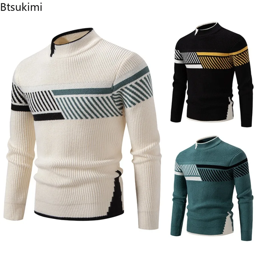 High Quality Men's New Autumn Winter Sweaters Casual Warm Mock Neck Pullovers Trend Color Blocking Design Men Sweaters Knit Tops
High Quality Men's New Autumn Winter Sweaters Casual Warm Mock Neck Pullovers Trend Color Blocking Design Men Sweaters Knit Tops