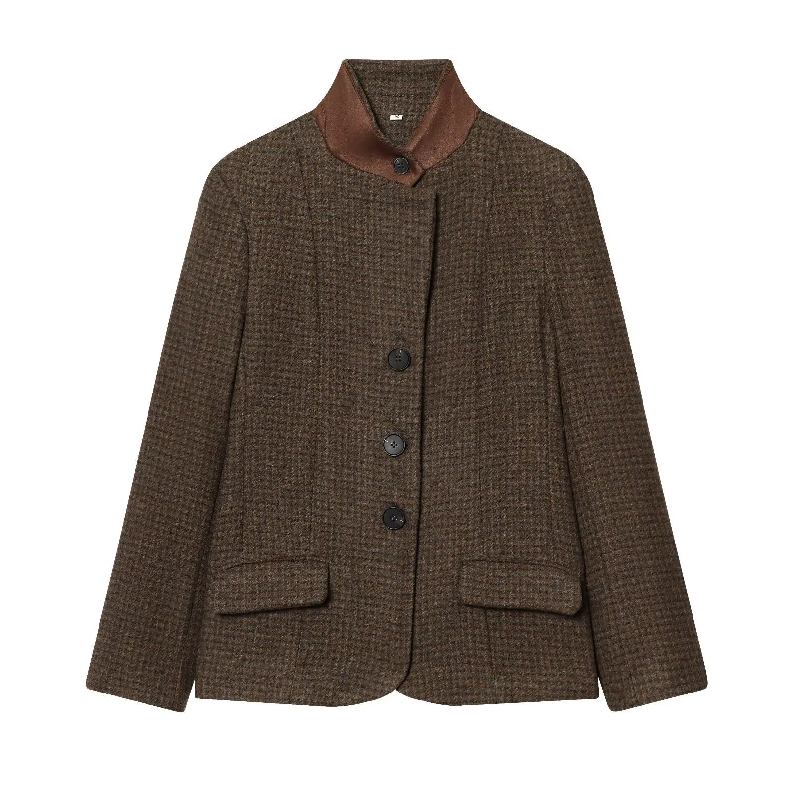 Women's Fashionable Casual Commuting Plaid Patchwork Stand Collar Blazer 7JWL
Women's Fashionable Casual Commuting Plaid Patchwork Stand Collar Blazer 7JWL