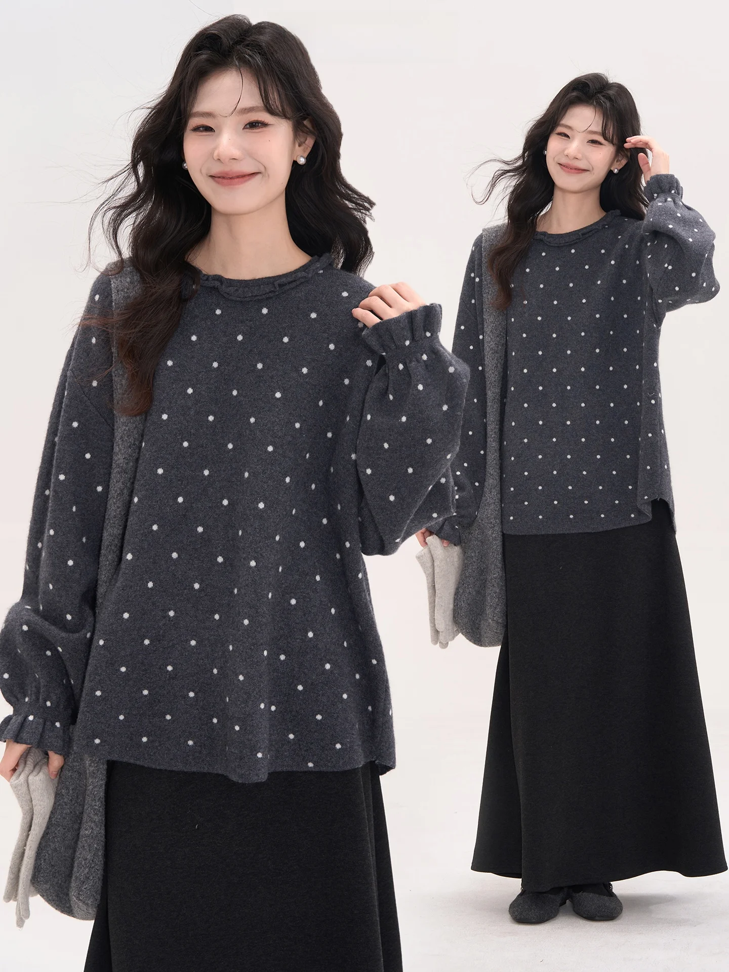 Вязаный свитер Heme с воротником-стойкой, вельветовый, в горошек, с рюшами, женский, осенне-зимний, модный, для повседневной носки, свободного кроя, с длинными рукавами
Вязаный свитер Heme с воротником-стойкой, вельветовый, в горошек, с рюшами, женский, осенне-зимний, модный, для повседневной носки, свободного кроя, с длинными рукавами