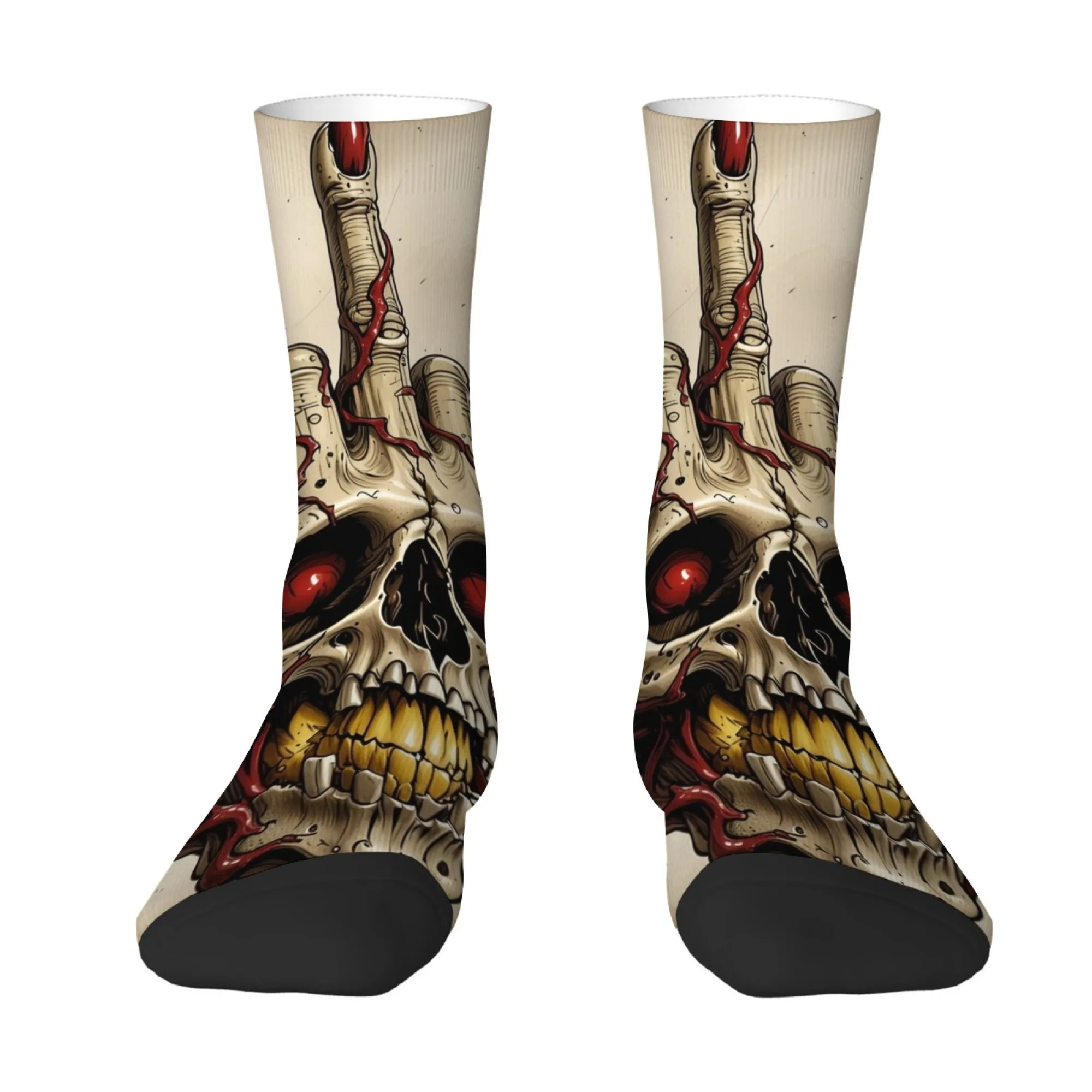 Cool Skull Middle Finger Print Men's Socks Non-slip Soft Breathable Socks Street Hip-hop Harajuku Style Sports Fitness Socks
Cool Skull Middle Finger Print Men's Socks Non-slip Soft Breathable Socks Street Hip-hop Harajuku Style Sports Fitness Socks