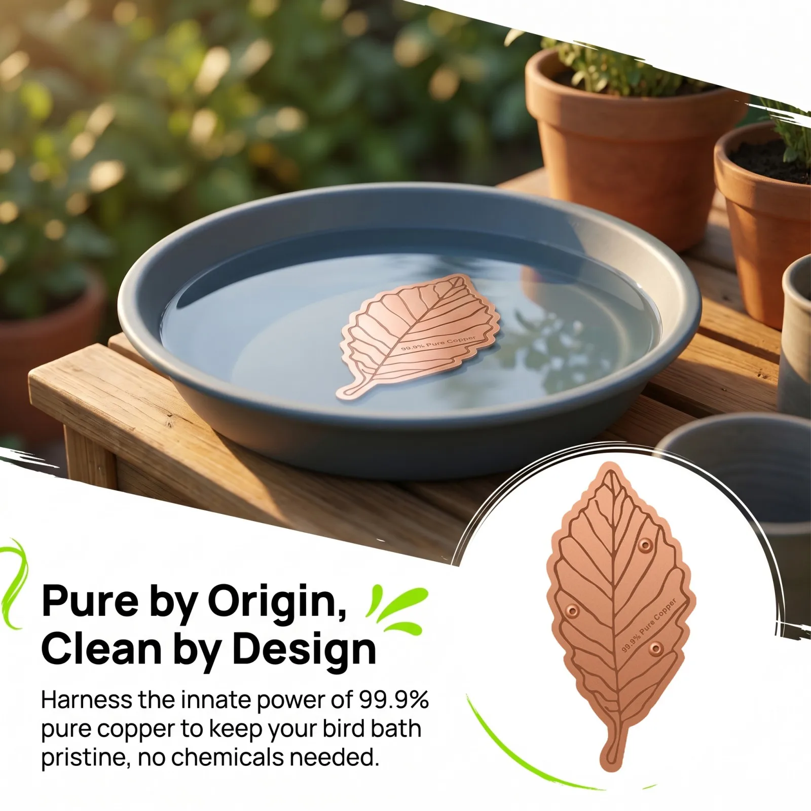 Leaf-Shaped Bird Bath Cleaning Tray, Outdoor Garden Bird Bath Basin Water Bowl Accessory
Leaf-Shaped Bird Bath Cleaning Tray, Outdoor Garden Bird Bath Basin Water Bowl Accessory