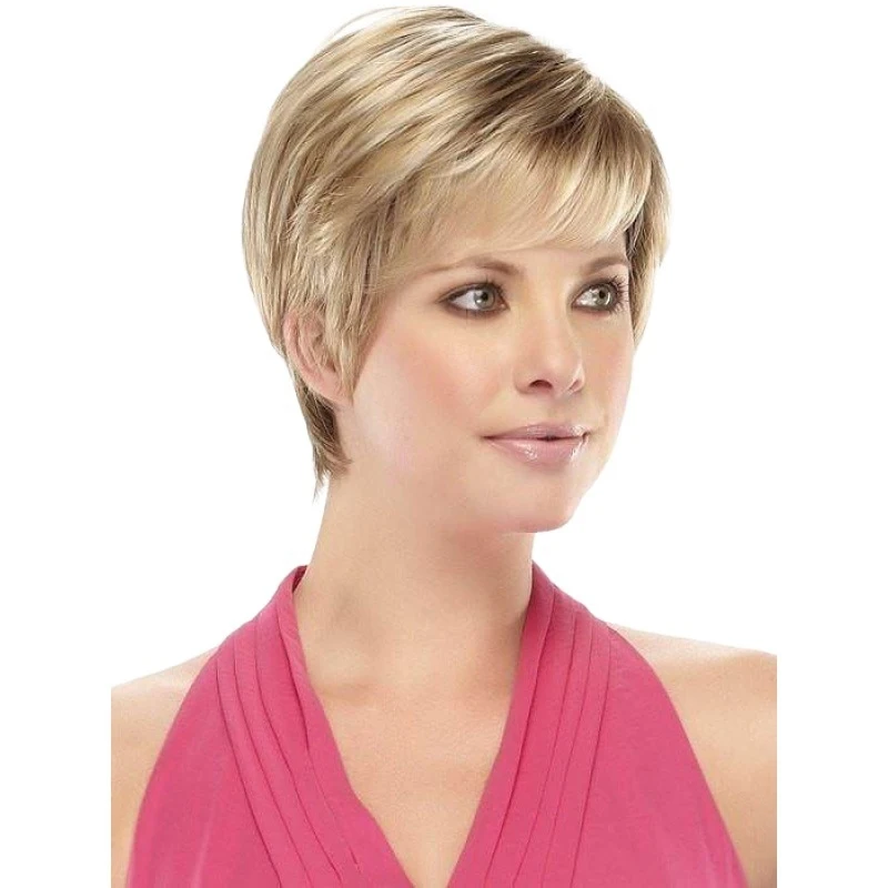 straight , women's short hair with side bangs, gradient golden wig
straight , women's short hair with side bangs, gradient golden wig