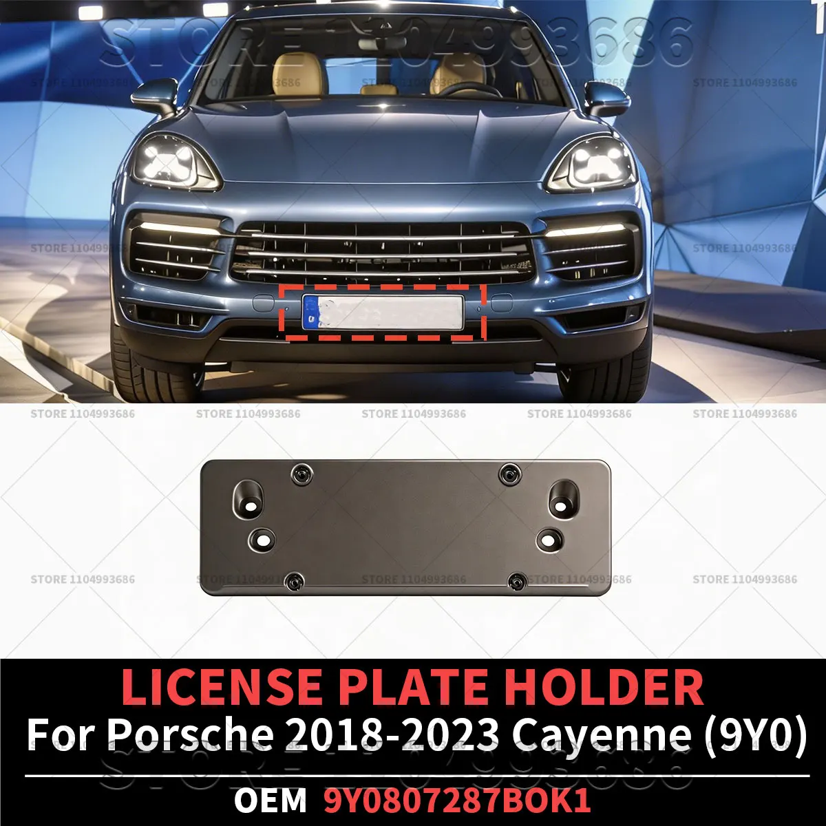 For Porsche 2018 2019 2020 2021 2022 2023 Cayenne S Base Coupe (9Y0) LICENSE PLATE HOLDER OEM 9Y0807287BOK1 9Y0807287B
For Porsche 2018 2019 2020 2021 2022 2023 Cayenne S Base Coupe (9Y0) LICENSE PLATE HOLDER OEM 9Y0807287BOK1 9Y0807287B
