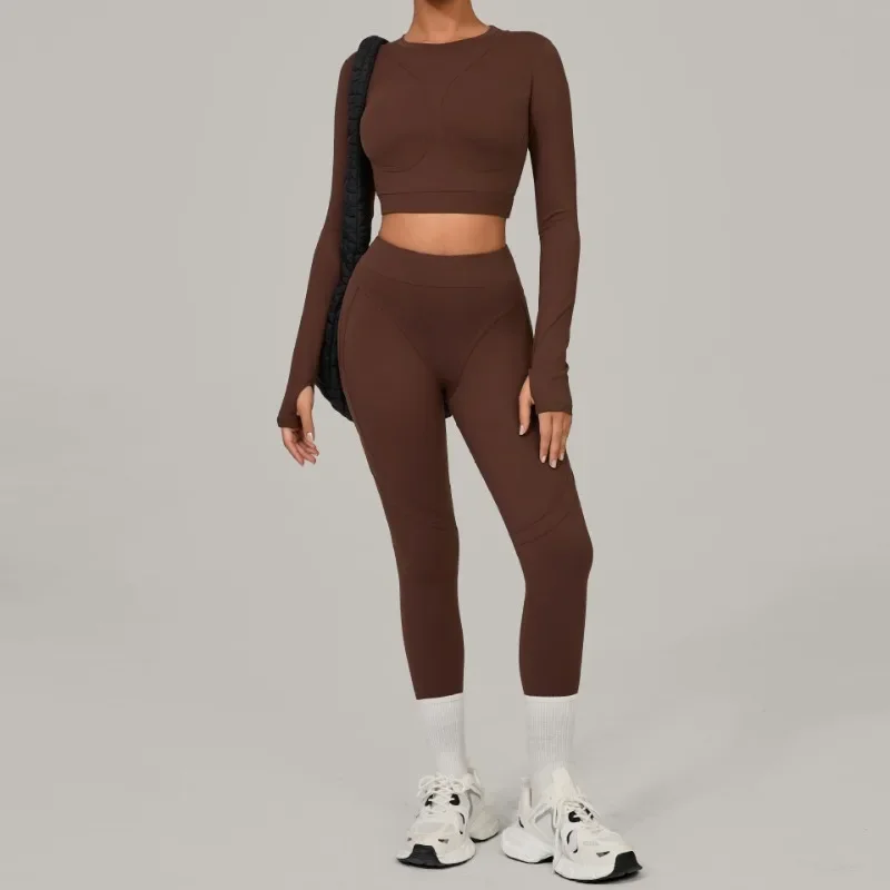 Women's Fit Yoga Set Brushed Quick-Dry Long Sleeve Top Tummy Control High-Waisted Leggings for Gym Running Outdoor Workouts
Women's Fit Yoga Set Brushed Quick-Dry Long Sleeve Top Tummy Control High-Waisted Leggings for Gym Running Outdoor Workouts