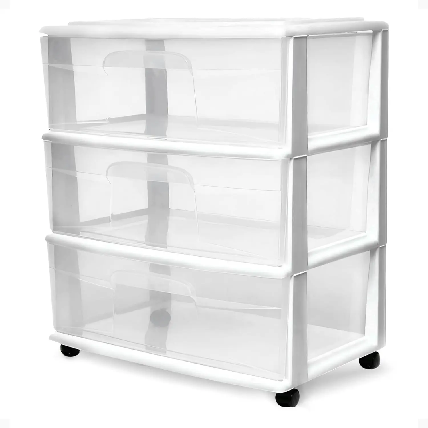 3-Tier Rolling Storage Cart with Clear Drawers and Removable Wheels, White Plastic Organizer for Home Office Bedroom
3-Tier Rolling Storage Cart with Clear Drawers and Removable Wheels, White Plastic Organizer for Home Office Bedroom